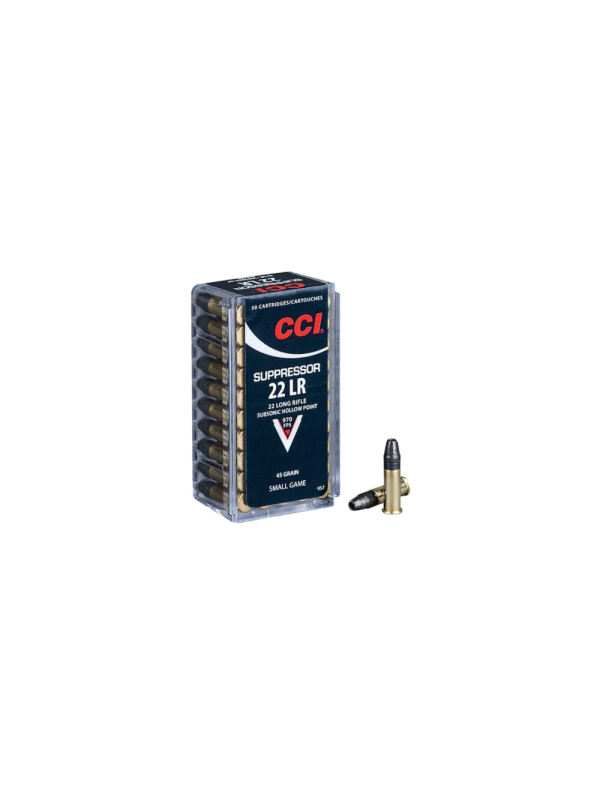 CCI Ammo Suppressor 22LR Subsonic Hollow Point 45gr, 970 FPS 50rds