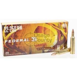 Federal Ammo Fusion, 22-250 Rem, 55gr, 20rd