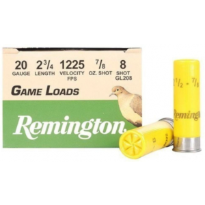 Remington Ammo Gun Club Target Loads, 2-3/4", 7/8oz, 8 Shot, 20ga, 25rd