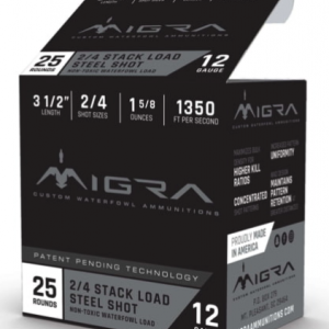 MIGRA Ammo, 3.5" 2-4 Shot, 12ga, 25rd
