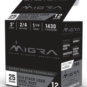 MIGRA Ammo, 3" 2-4 Shot, 25rd, 12ga