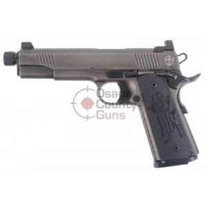 Nighthawk AAC 5" .45 ACP - Battle Worn Finish w/ Crusade Grips & Engraved Cross/Shield