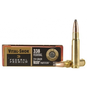 Federal Ammo Vital-Shok, 210gr, Nosler Partition, 338 Federal, 20rd