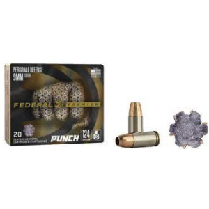 Federal Premium Punch JHP Ammo - 9mm - 124gr - 20rd