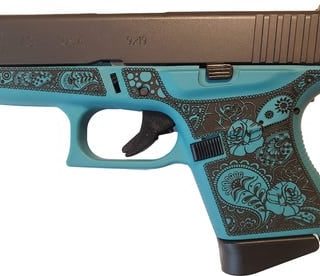 Glock 43 Tiffany Blue 9mm 3.4" Barrel 6-Rounds Engraved Frame