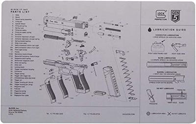 Glock Perfection OEM Gen 5 Exploded Diagram Bench Mat Gray