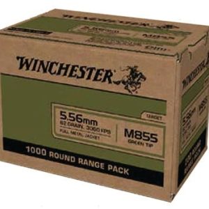 Winchester USA Centerfire Rifle Rounds Brass 556 Ammo 62 Gr. 1000-Rounds FMJLC