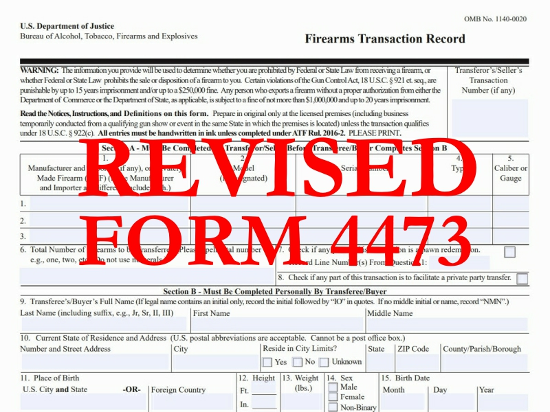 Revised ATF Form 4473 