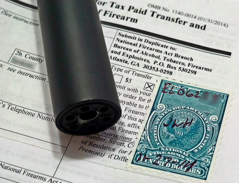 Example for ATF Form 4 tax stamp with suppressor