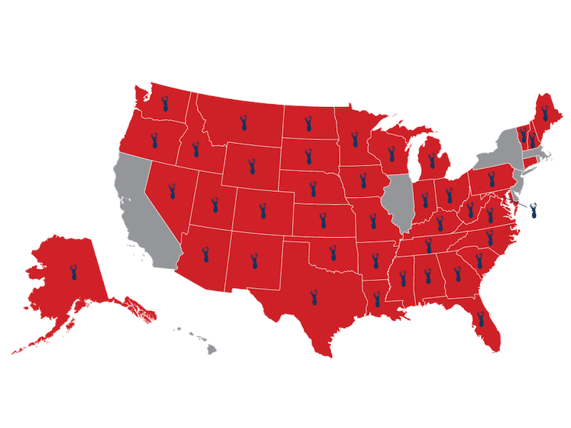 United States map for suppressor ownership