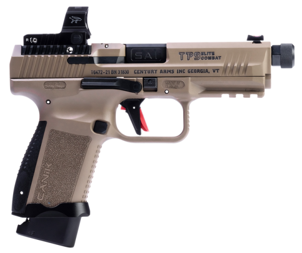 CANIK TP9 ELITE COMBAT FLAT DARK EARTH 9MM 4.7" BARREL 18-ROUNDS W/ MECANIK MO2