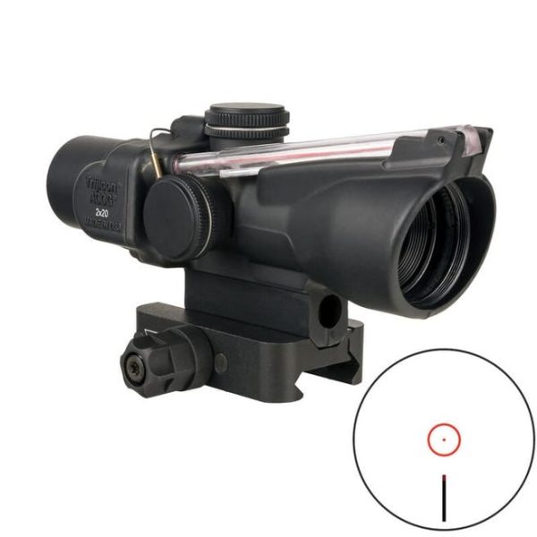 TRIJICON 2X20 COMPACT ACOG SCOPE RED RTR 9MM PCC RETICLE WITH Q-LOC MOUNT