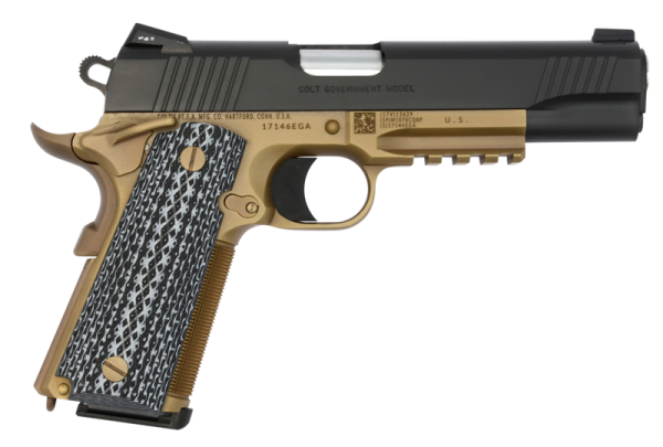 COLT FIREARMS 1911 GOVERNMENT CUSTOM CQB BLACK / FLAT DARK EARTH .45 ACP 5" BARREL 8-ROUNDS