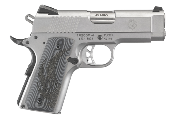 RUGER SR1911 OFFICER STAINLESS .45 ACP 3.6" BARREL 7-ROUNDS