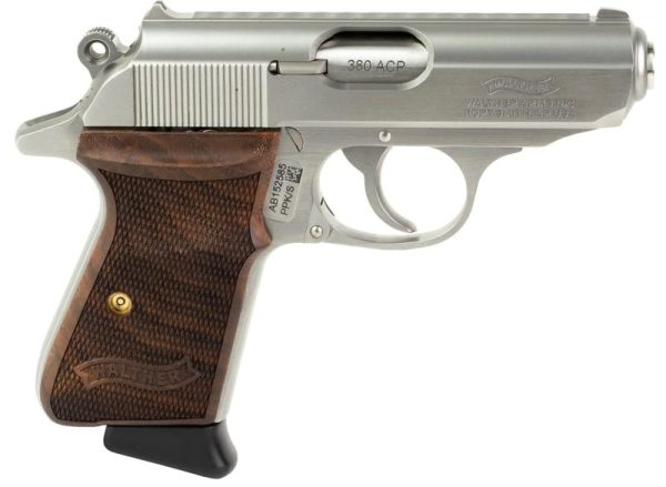 WALTHER PPK/S STAINLESS .380 ACP 3.35" BARREL 7-ROUNDS WALNUT GRIPS