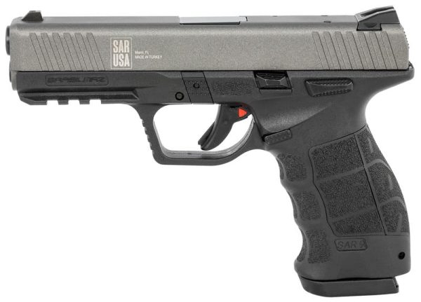 SAR USA SAR9 Pistol Black/Platinum 9mm 4.40" Barrel 17-Rounds 3-Dot Contrast Sights - Image 3