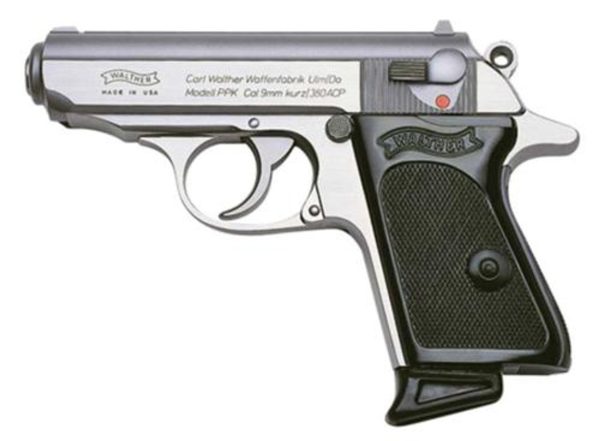 Walther PPK .380 ACP 3.3" Barrel Stainless Finish 6 Round, 2 Mags Walther