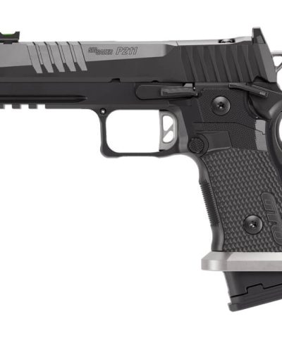 Sig P211 GTO 9mm, 4.4″ Barrel, MACH3D Compensator, Optics Ready, Fiber Optic Sights, Flared Magwell, 10rd